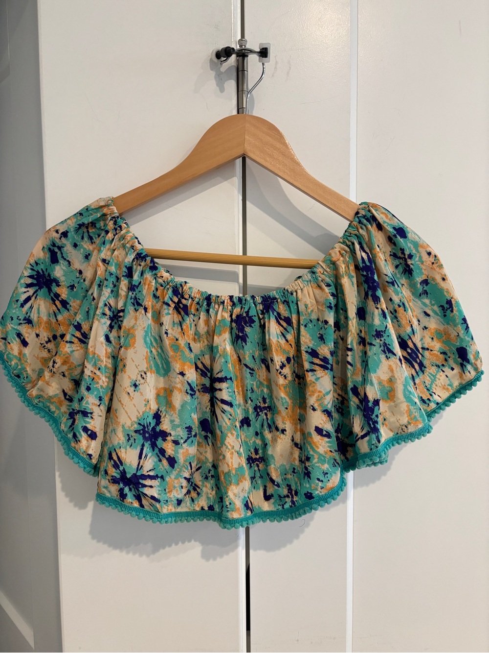 Karma Highway Off-Shoulder Printed Crop Top